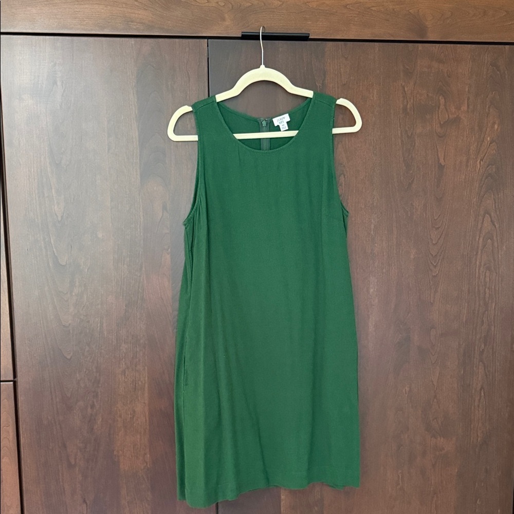 J. Crew Forest Green Sleeveless Shift Dress